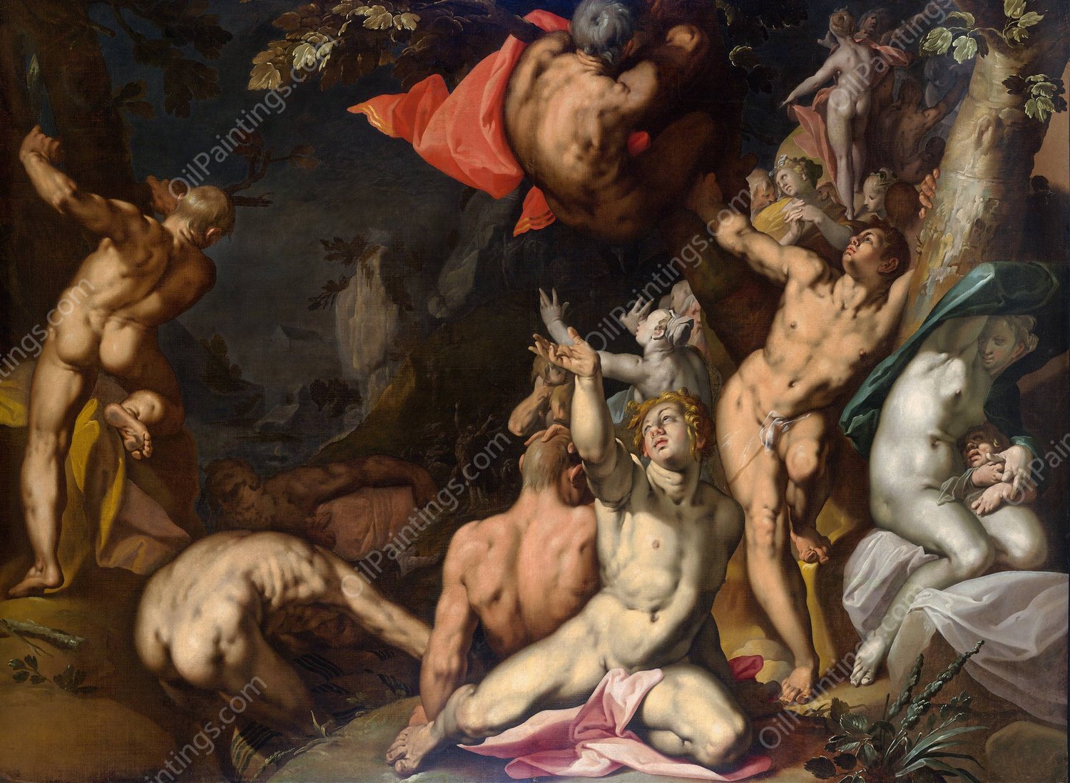 The Deluge  by Abraham Bloemaert - Hand-Painted Oil Painting Reproduction