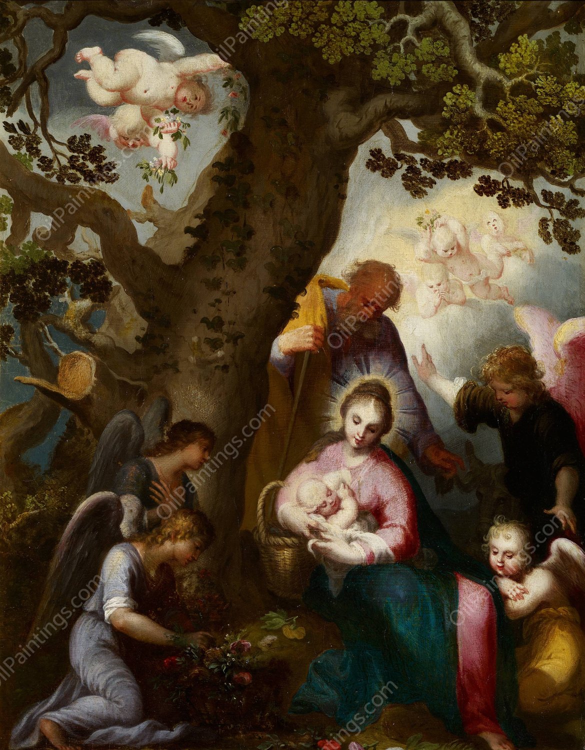 The Flight into Egypt by Abraham Bloemaert - Hand-Painted Oil Painting Reproduction