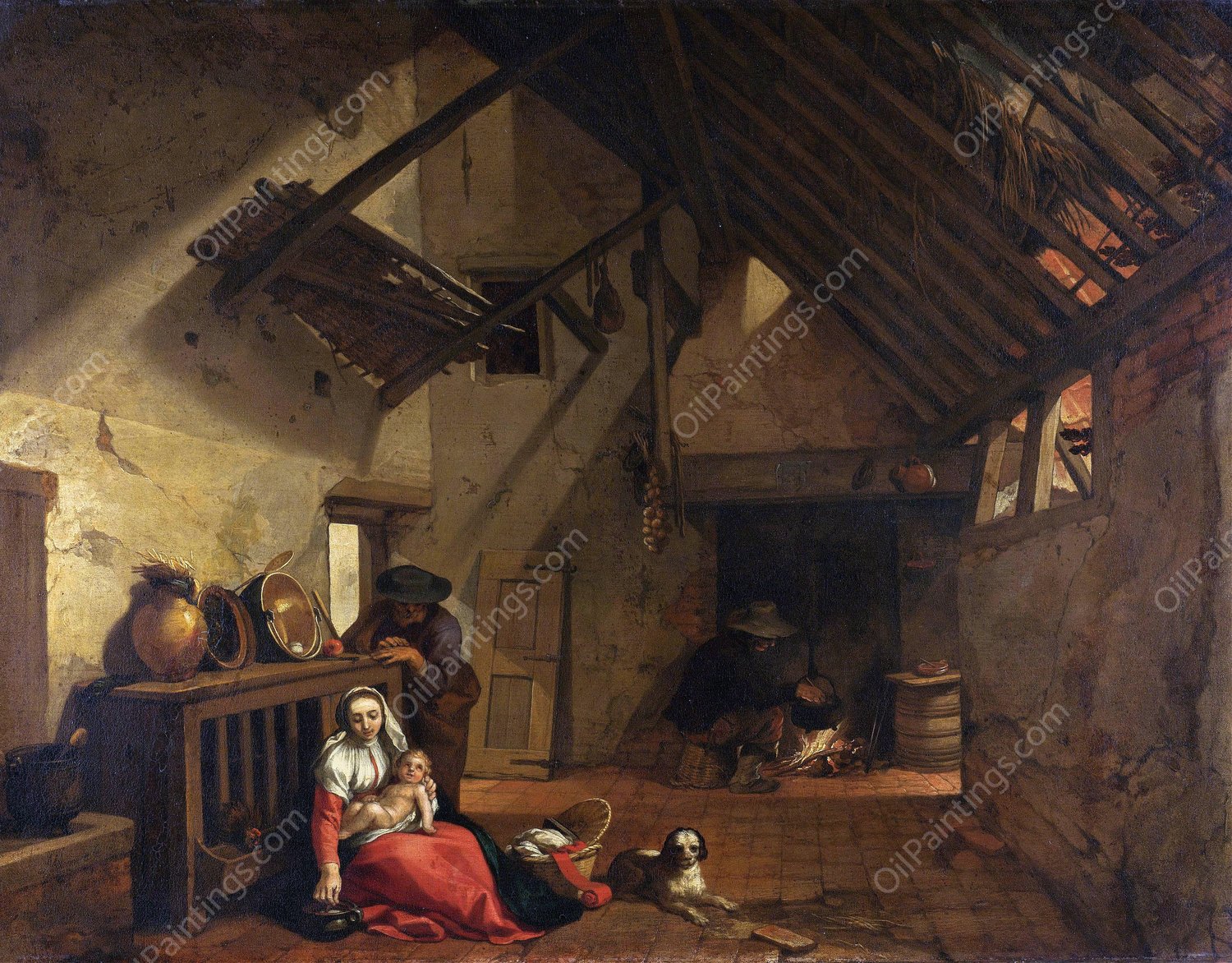 The Rest on the Flight into Egypt  by Abraham Bloemaert - Hand-Painted Oil Painting Reproduction