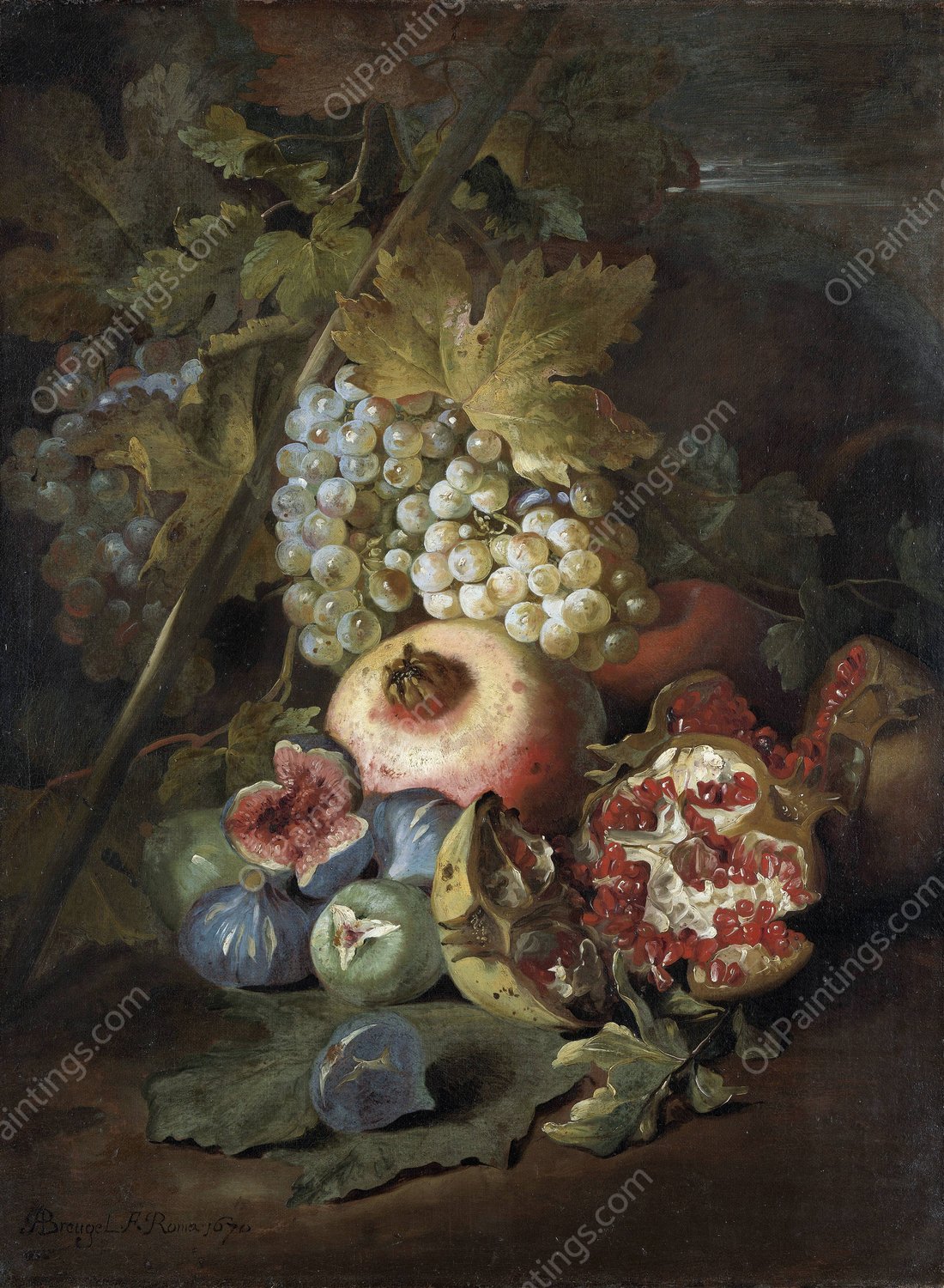 Stilleven met vruchten  by Abraham Brueghel - Hand-Painted Oil Painting Reproduction