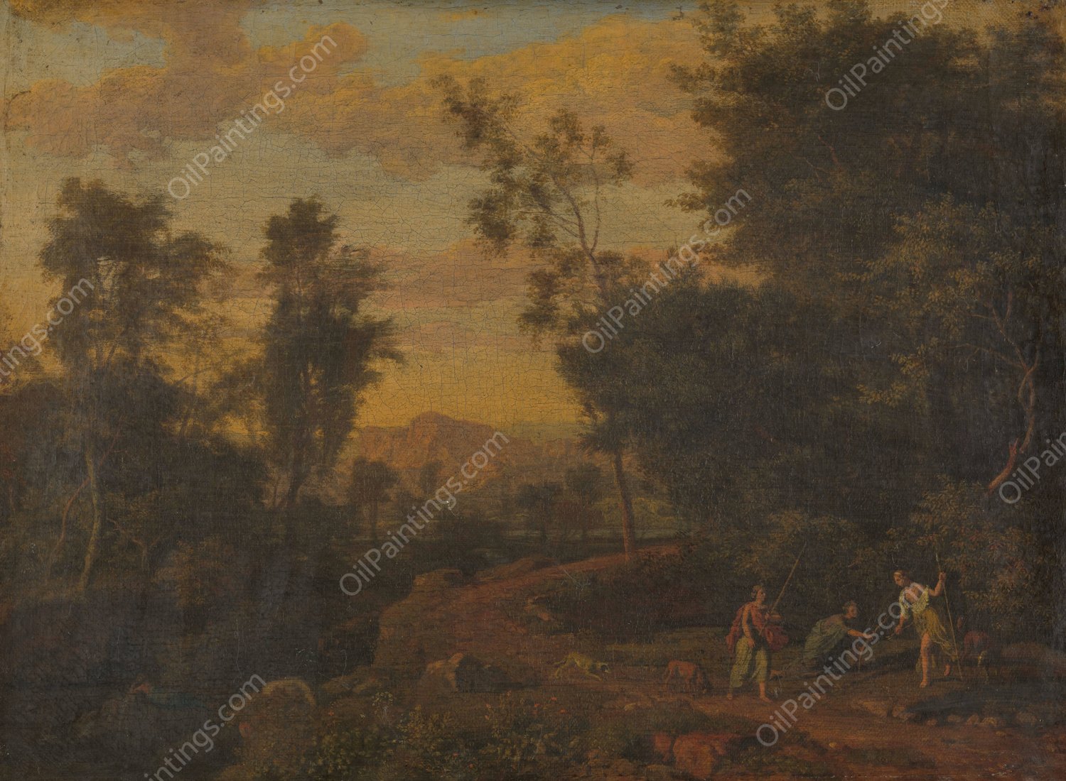 Diana and Her Nymphs Hunting  by Abraham Genoels - Hand-Painted Oil Painting Reproduction