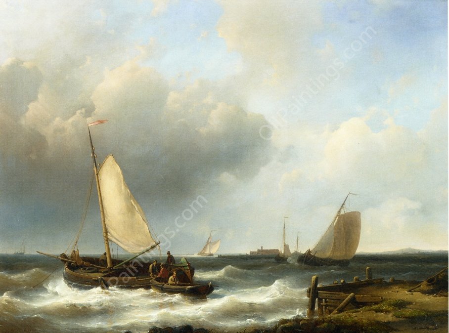 Shipping of the Dutch Coast by Abraham Hulk Snr - Hand-Painted Oil Painting Reproduction