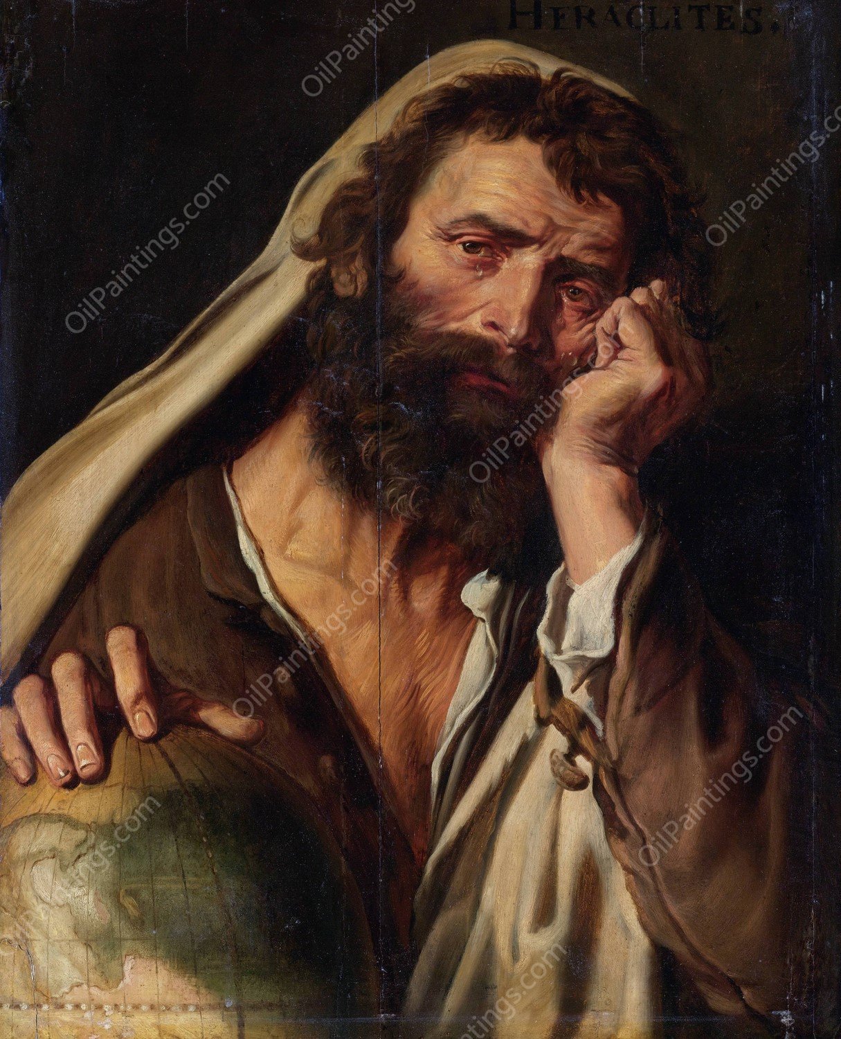 Heraclitus by Abraham Janssens - Hand-Painted Oil Painting Reproduction