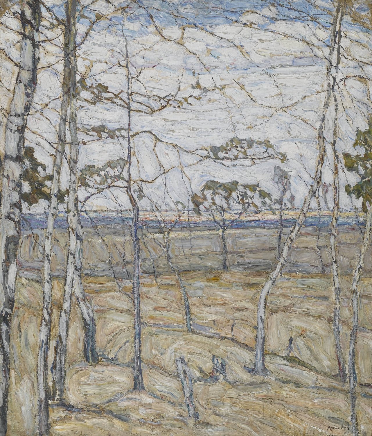 Birch Trees by Abraham Manievich - Hand-Painted Oil Painting Reproduction