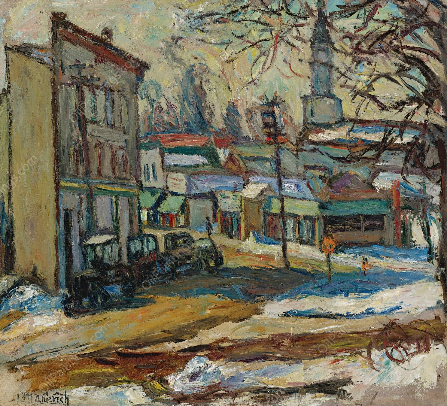 Bridgeport by Abraham Manievich - Hand-Painted Oil Painting Reproduction