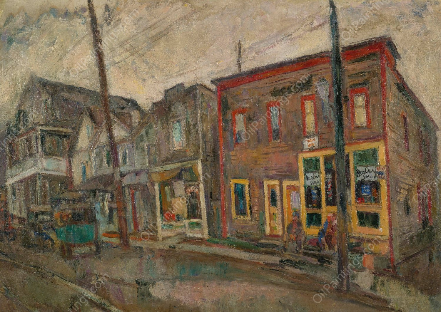 Street in the Bronx by Abraham Manievich - Hand-Painted Oil Painting Reproduction