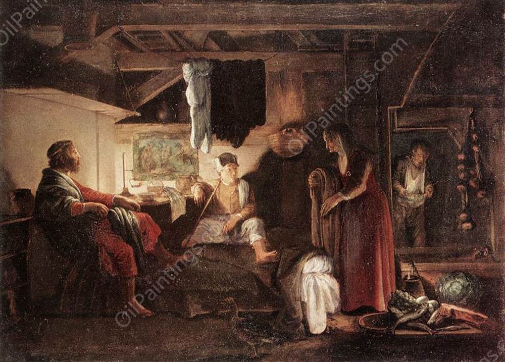 Jupiter and Mercury at Philemon and Baucis by Adam Elsheimer - Hand-Painted Oil Painting Reproduction