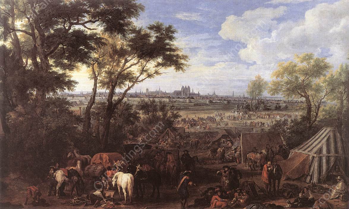 The Army of Louis XIV in Front of Tournai in 1667 by Adam Frans Van Der Meulen - Hand-Painted Oil Painting Reproduction