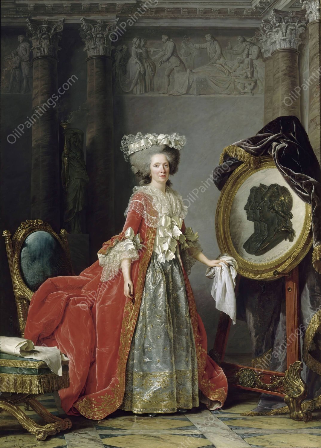Portrait of Madame Adelaide  by Adelaide Labille-Guiard - Hand-Painted Oil Painting Reproduction