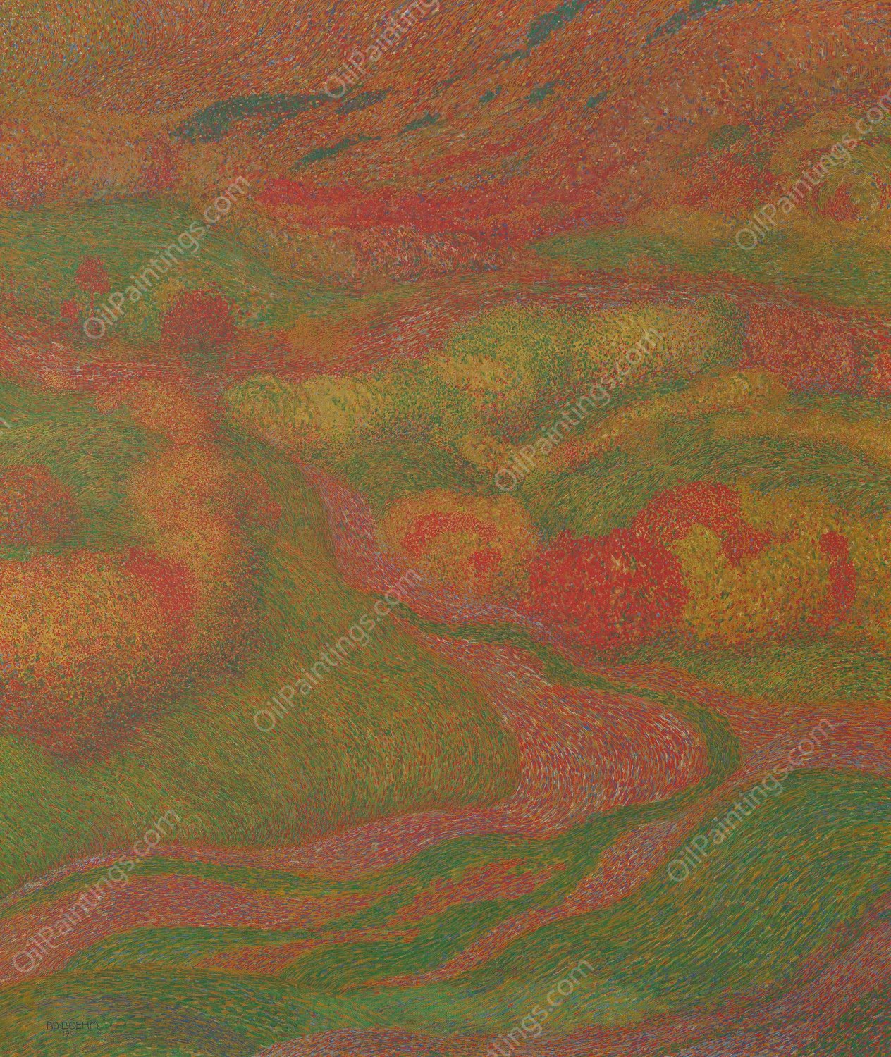 Landschaft  by Adolf Boehm - Hand-Painted Oil Painting Reproduction