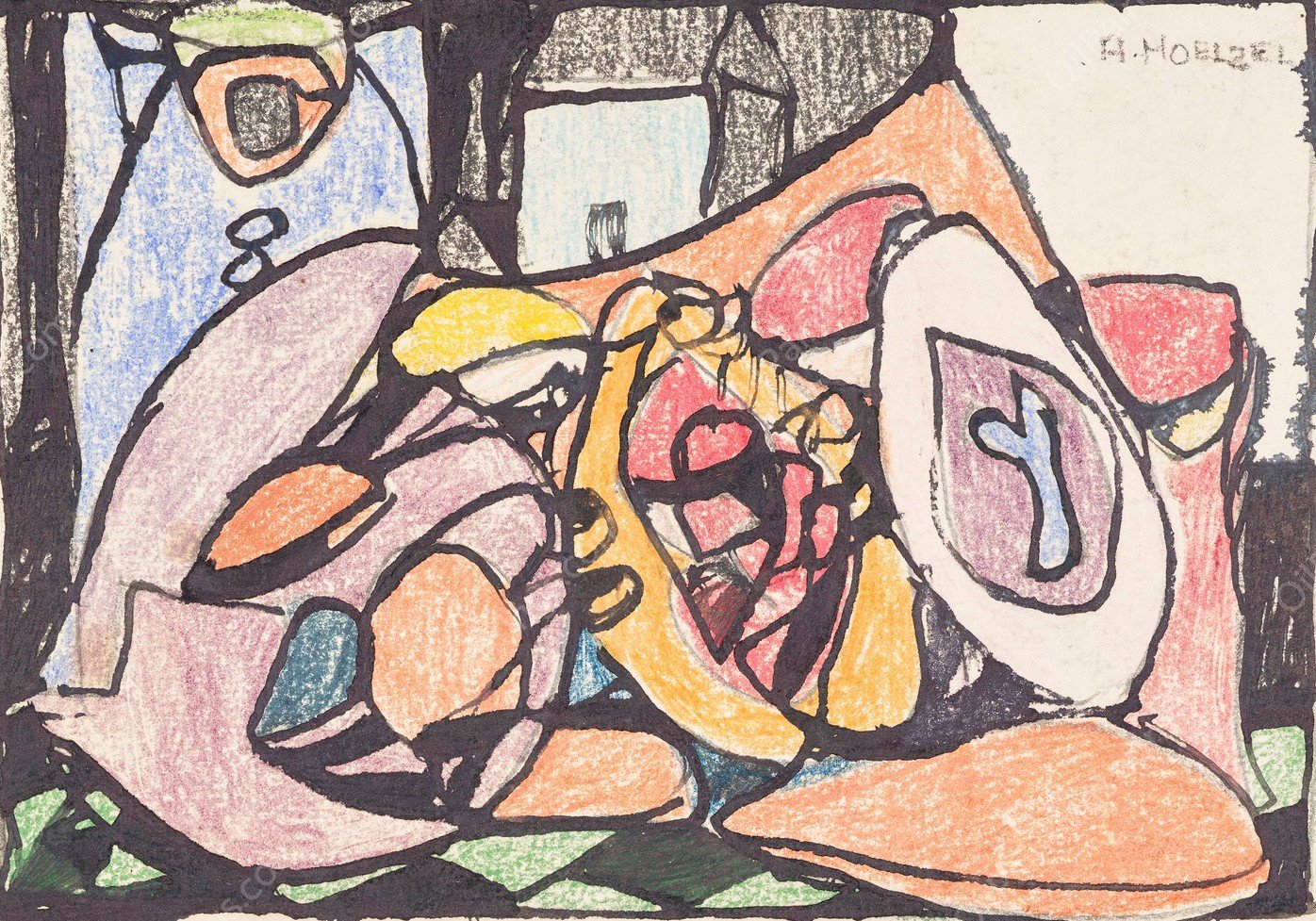 Farbige Einladungskarte  by Adolf Holzel - Hand-Painted Oil Painting Reproduction