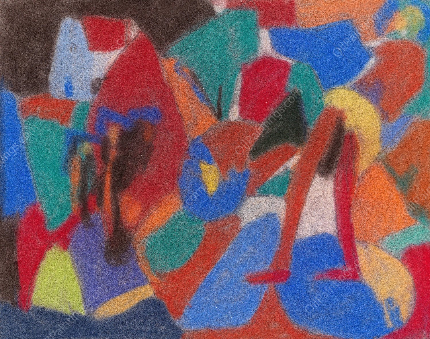 Figur in Landschaft  by Adolf Holzel - Hand-Painted Oil Painting Reproduction