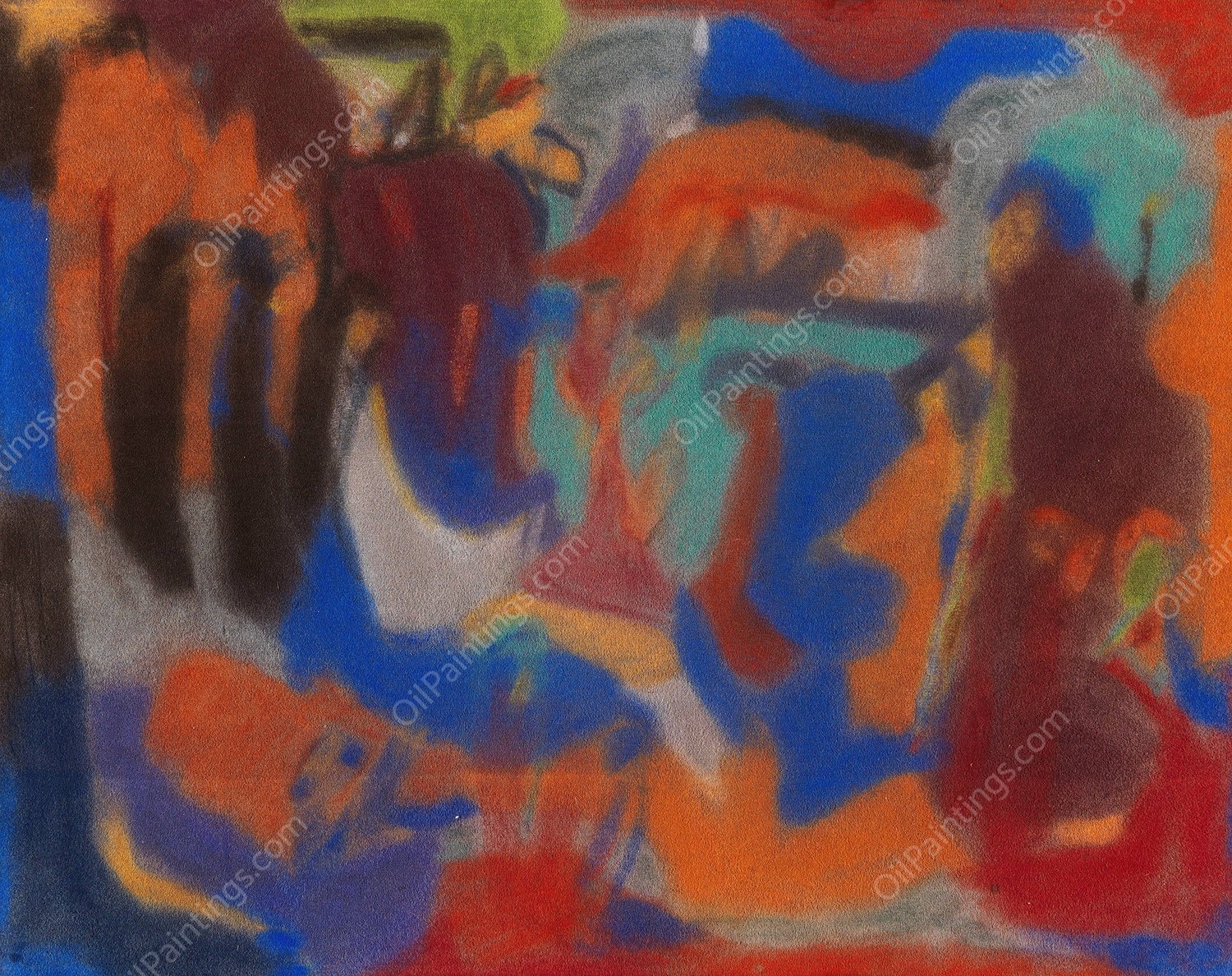 Figurale Komposition  by Adolf Holzel - Hand-Painted Oil Painting Reproduction