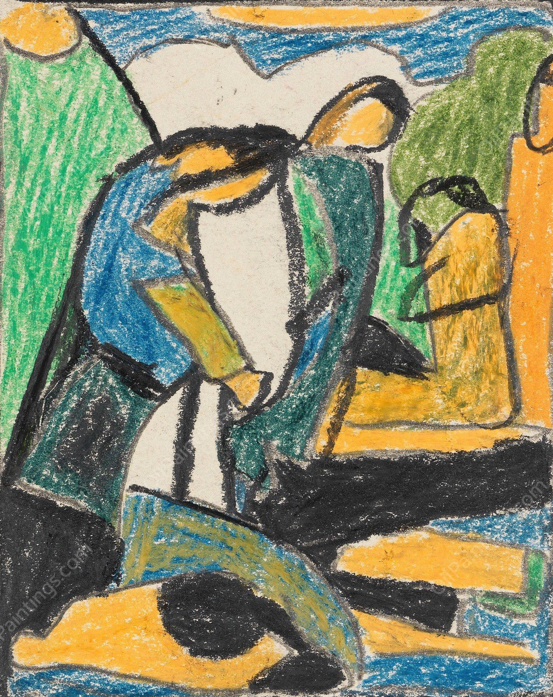 Figurale Komposition  by Adolf Holzel - Hand-Painted Oil Painting Reproduction