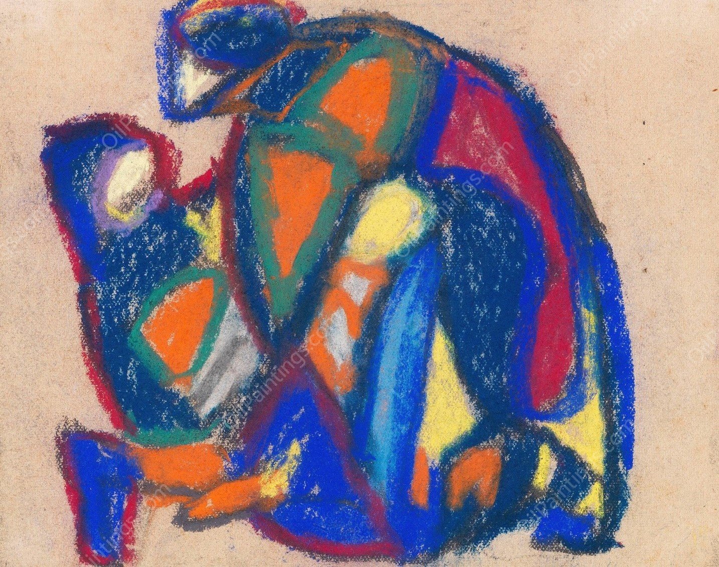 Figurliche Komposition  by Adolf Holzel - Hand-Painted Oil Painting Reproduction