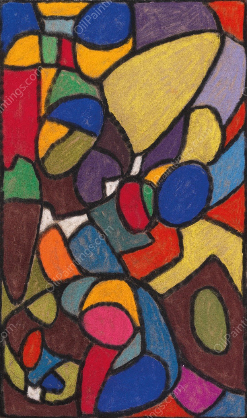 Glasfensterentwurf  by Adolf Holzel - Hand-Painted Oil Painting Reproduction