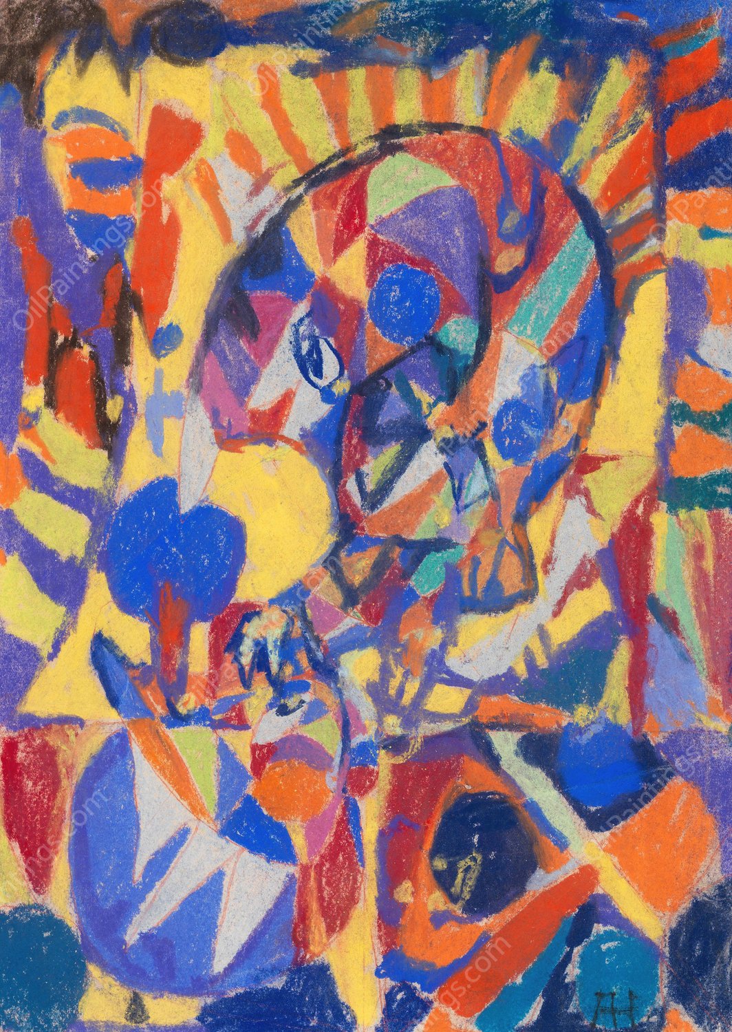 Komposition  by Adolf Holzel - Hand-Painted Oil Painting Reproduction