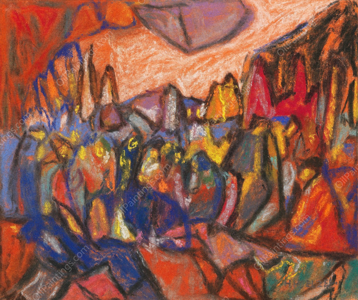 Komposition  by Adolf Holzel - Hand-Painted Oil Painting Reproduction