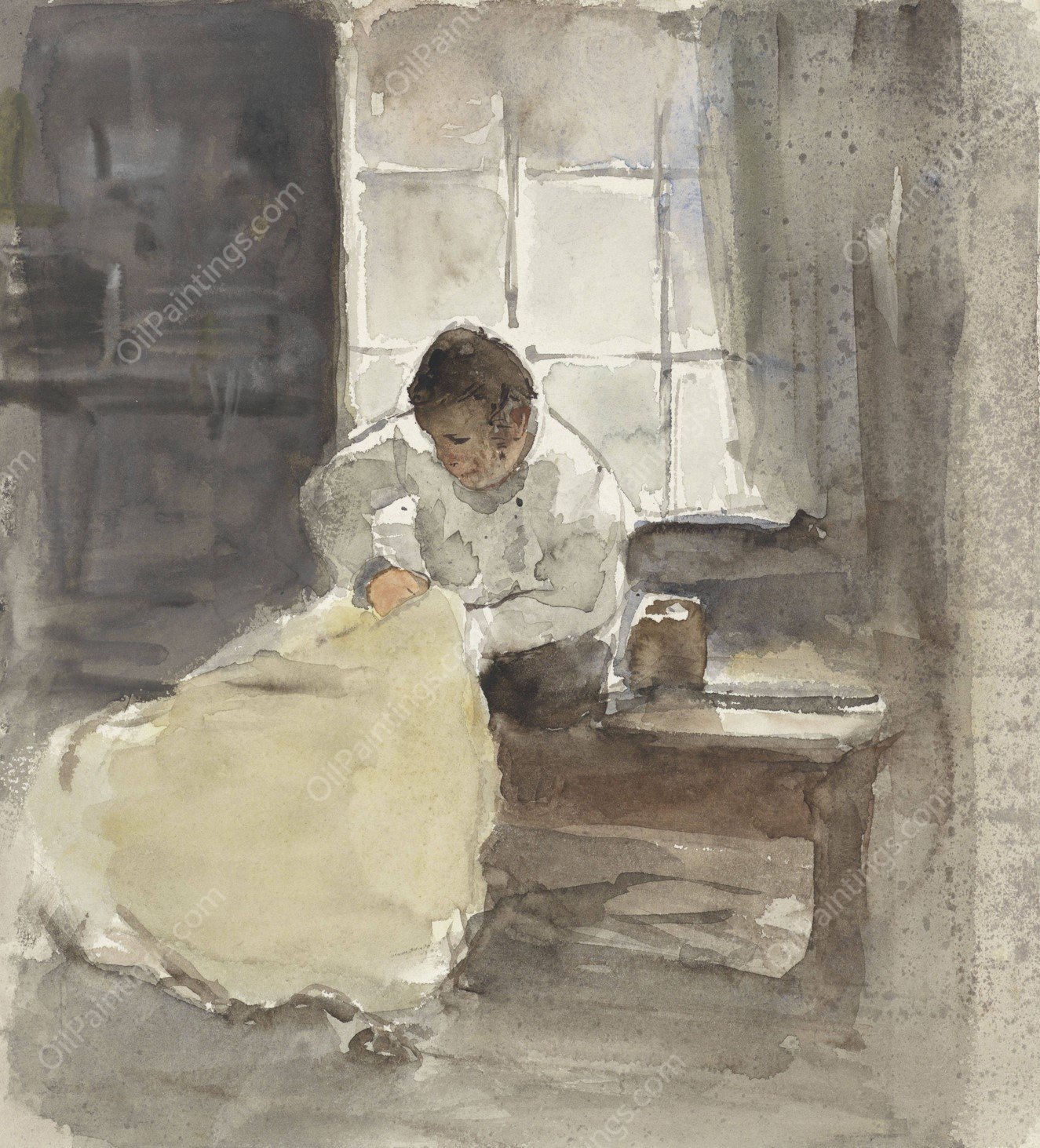 Naaister  by Adolf Le Comte - Hand-Painted Oil Painting Reproduction