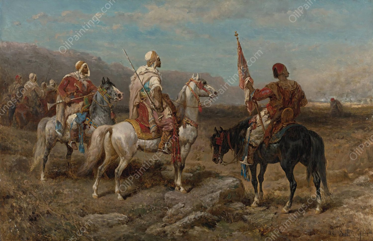 The Raid by Adolf Schreyer - Hand-Painted Oil Painting Reproduction