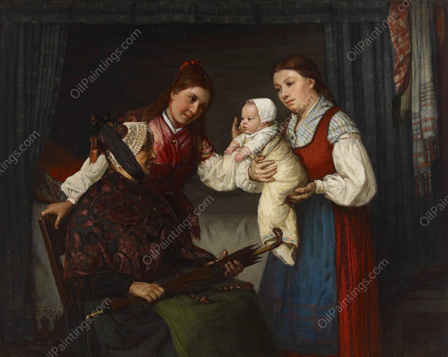 Presenting The Baby  by Adolf Von Becker - Hand-Painted Oil Painting Reproduction