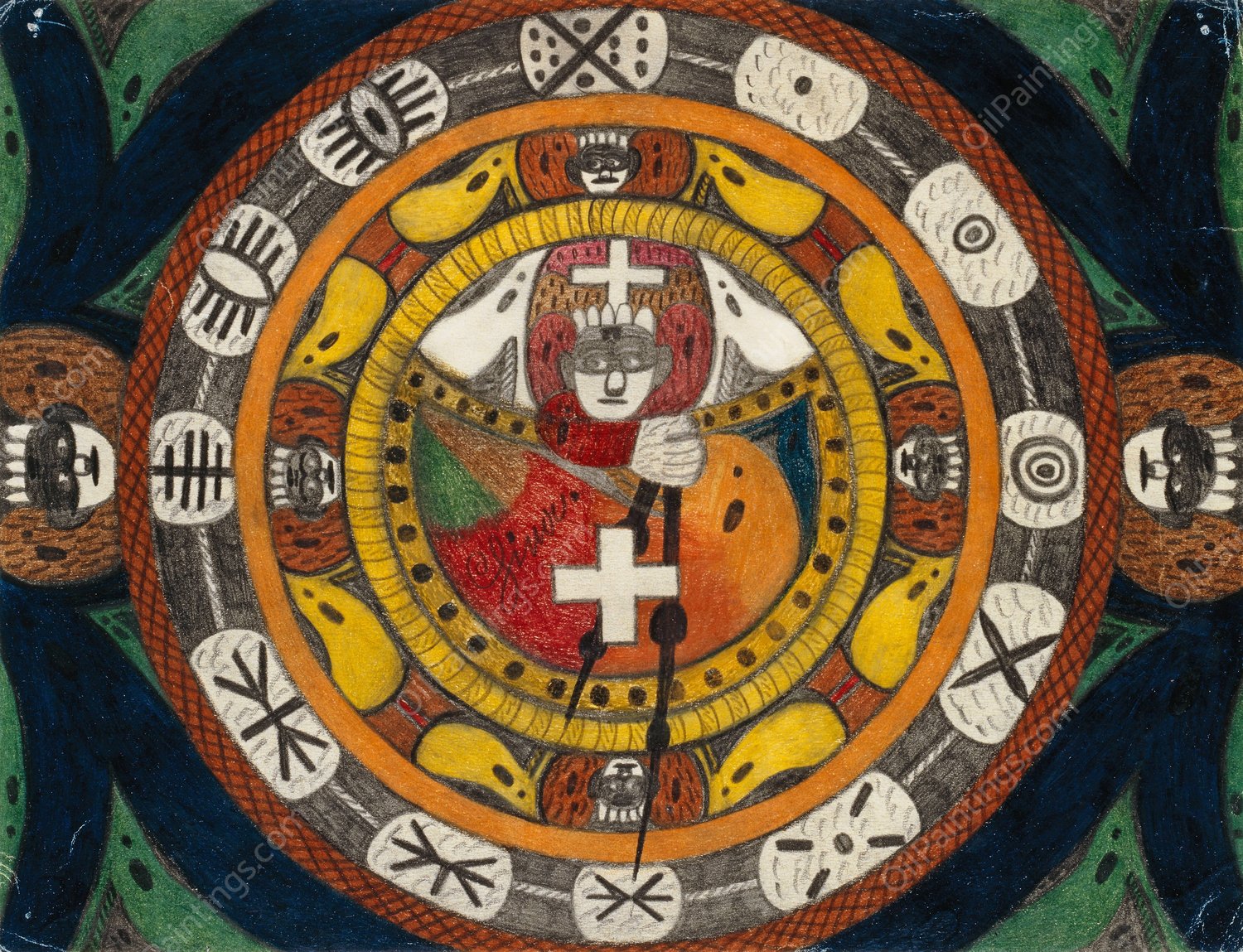 China  by Adolf Wolfli - Hand-Painted Oil Painting Reproduction