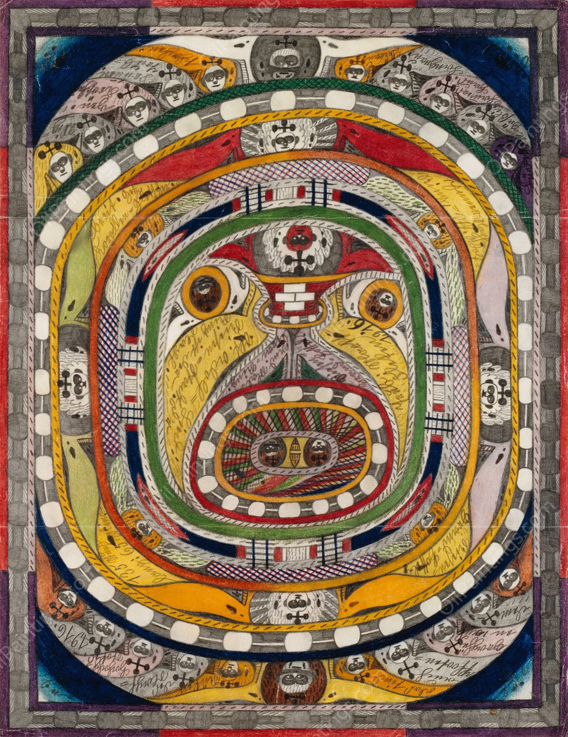 Der Napf  by Adolf Wolfli - Hand-Painted Oil Painting Reproduction