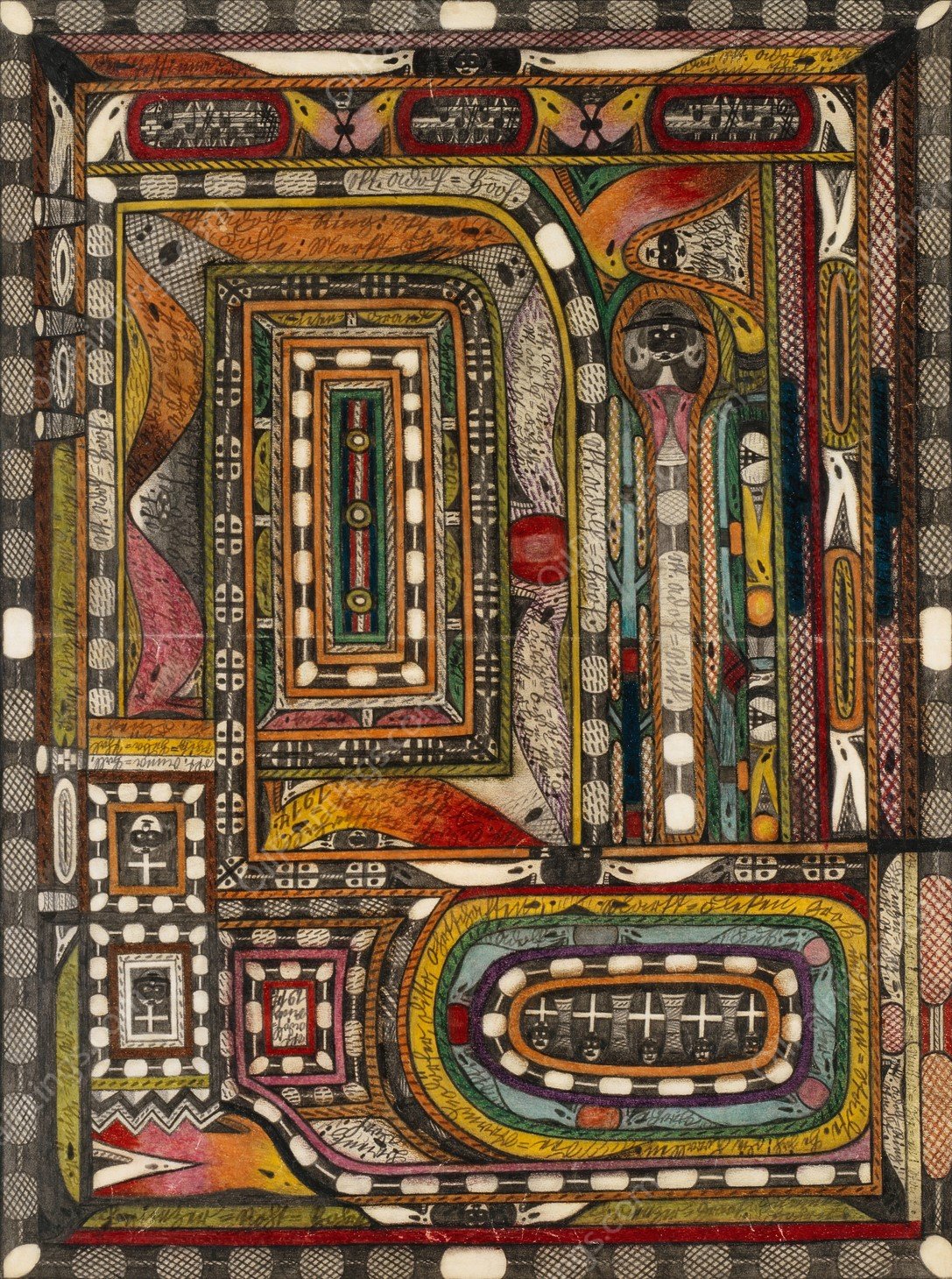 Hasli Thal, im Berner Oberland  by Adolf Wolfli - Hand-Painted Oil Painting Reproduction