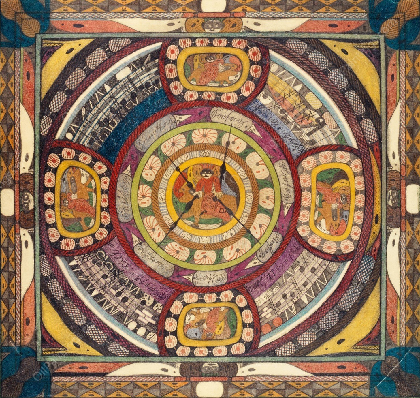 In Funf Variattiohnen, meine Wenigkeit, den Affrika Reisenden, Skt. Adolf II., Wolfli  by Adolf Wolfli - Hand-Painted Oil Painting Reproduction