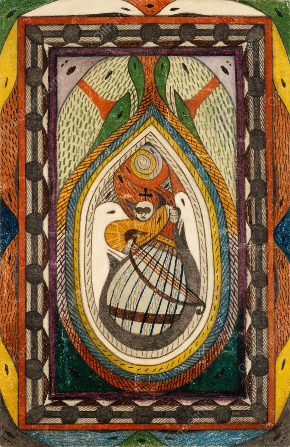 Musikant  by Adolf Wolfli - Hand-Painted Oil Painting Reproduction