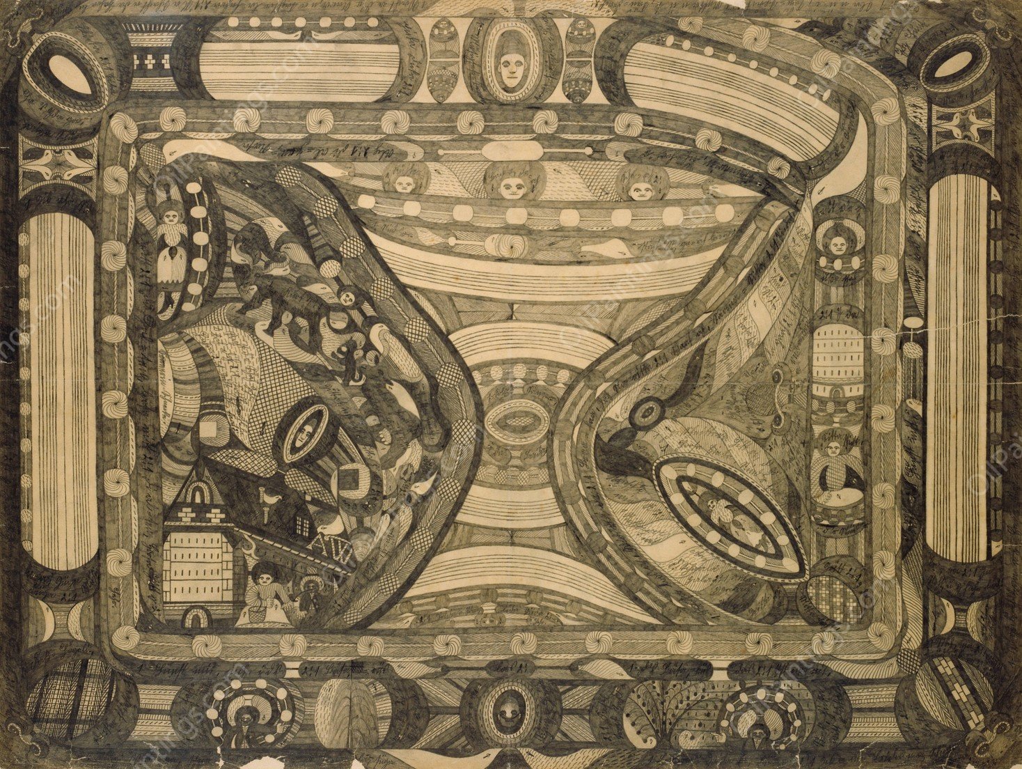 Rosalinda Lina Solo Sangara  by Adolf Wolfli - Hand-Painted Oil Painting Reproduction