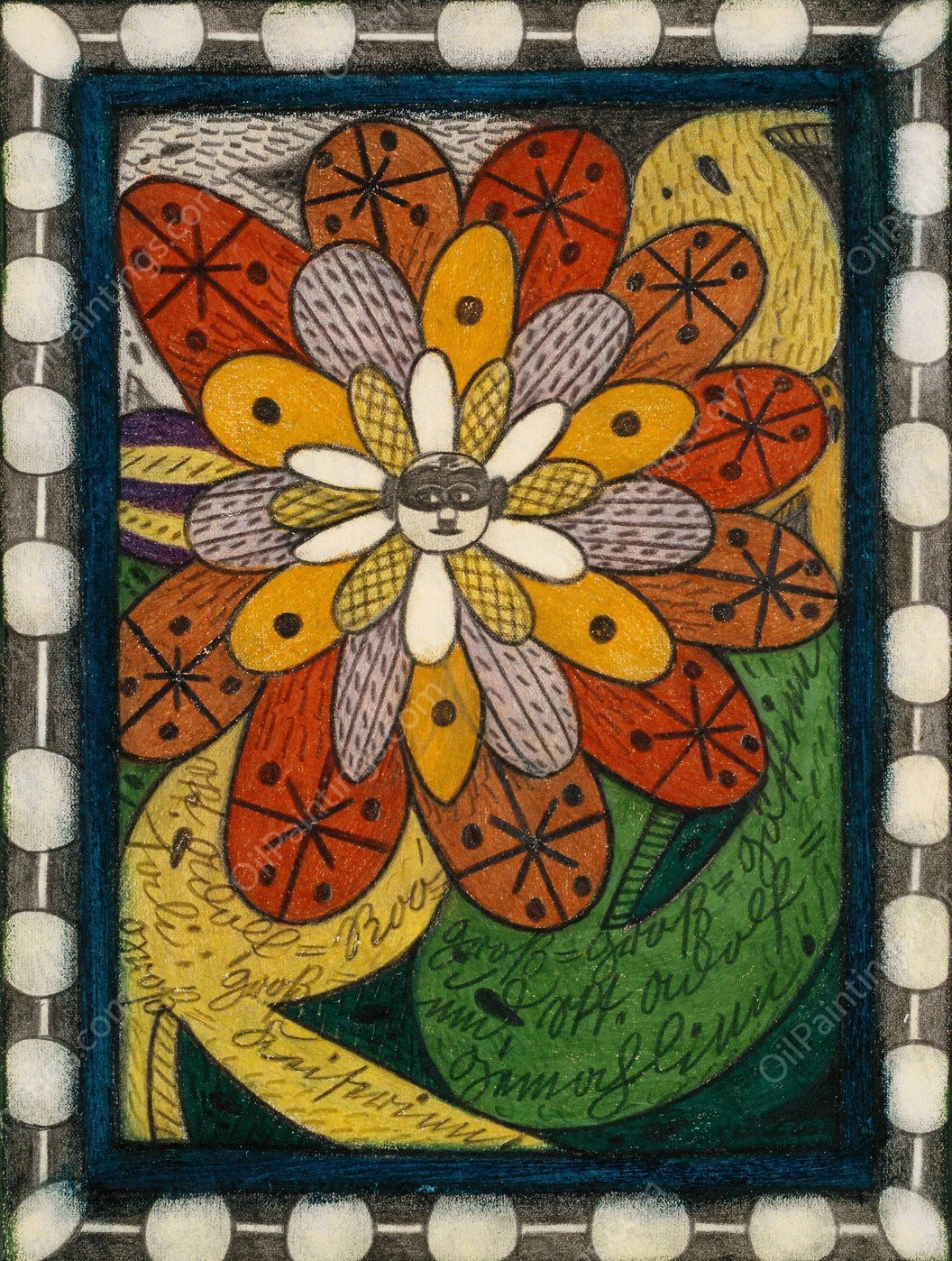 Skt. Adolf Roosali  by Adolf Wolfli - Hand-Painted Oil Painting Reproduction