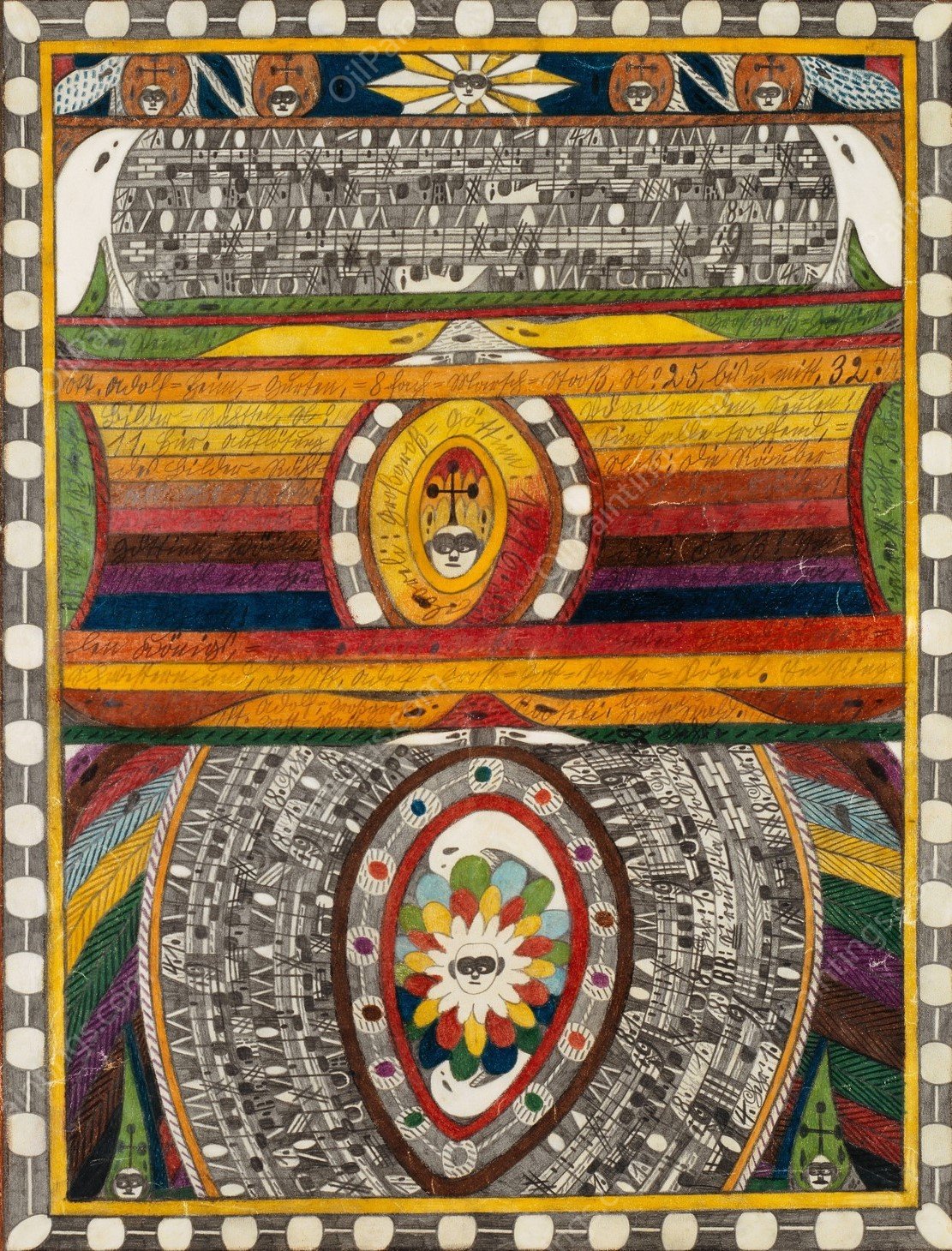 Stadt Bern, No. 4  by Adolf Wolfli - Hand-Painted Oil Painting Reproduction