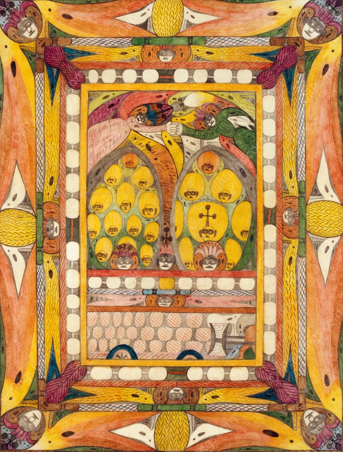 Uhaja von Indien, meine liebe Tauf Paatinn  by Adolf Wolfli - Hand-Painted Oil Painting Reproduction