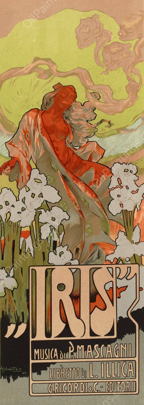 Iris  by Adolfo Hohenstein - Hand-Painted Oil Painting Reproduction