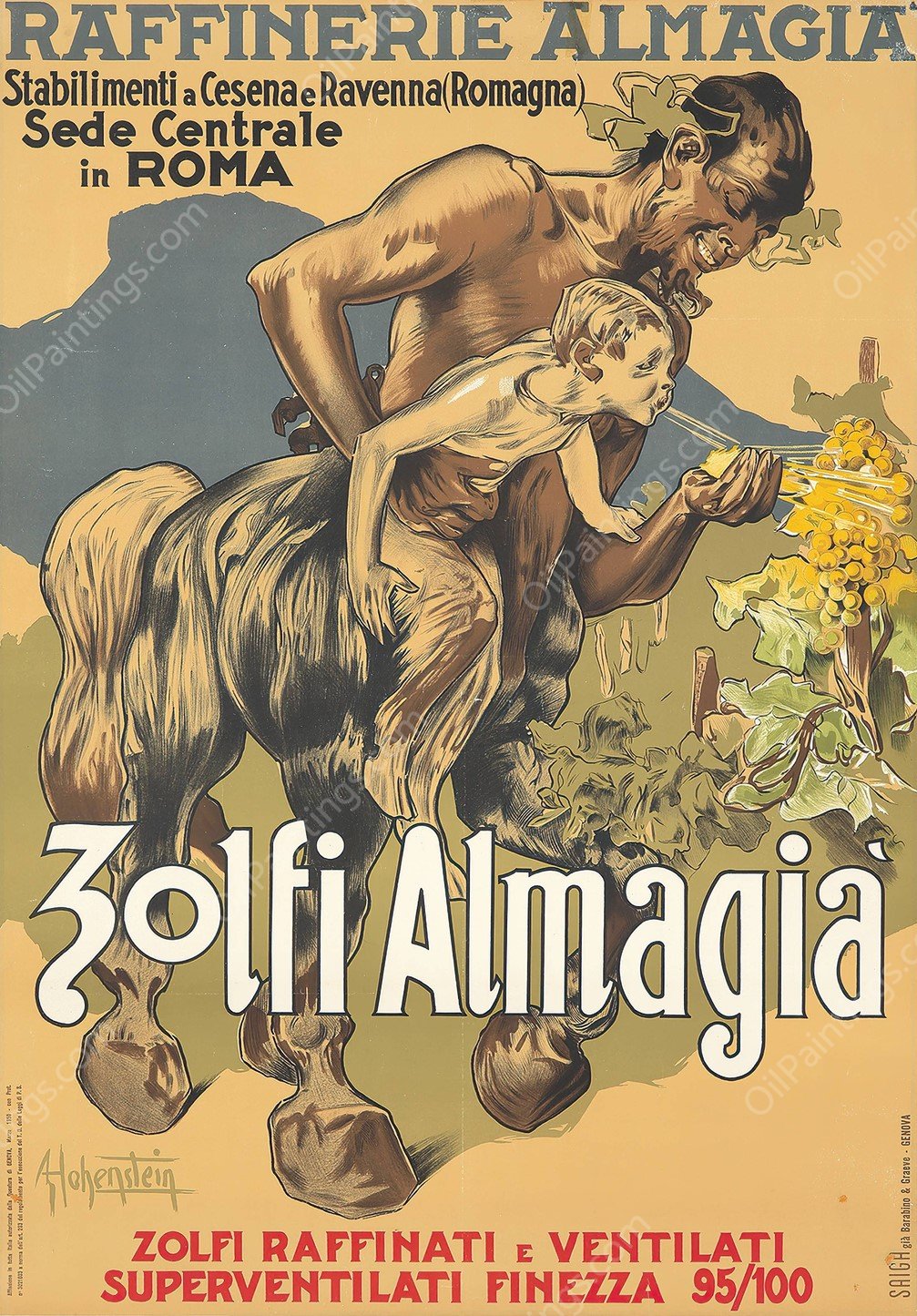 Zolfi Almagia by Adolfo Hohenstein - Hand-Painted Oil Painting Reproduction