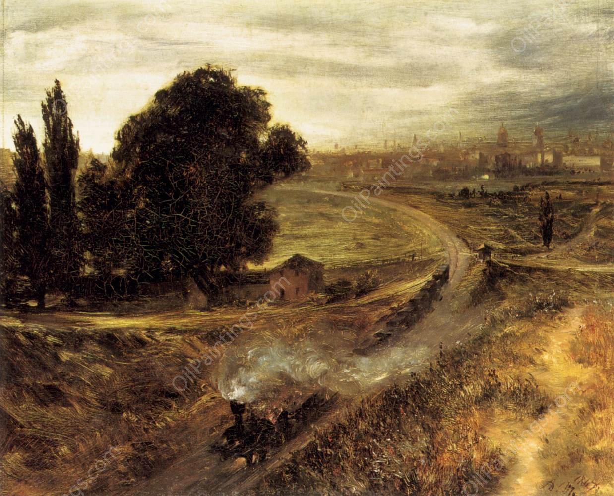 The Berlin-Potsdam Railway by Adolph Von Menzel - Hand-Painted Oil Painting Reproduction