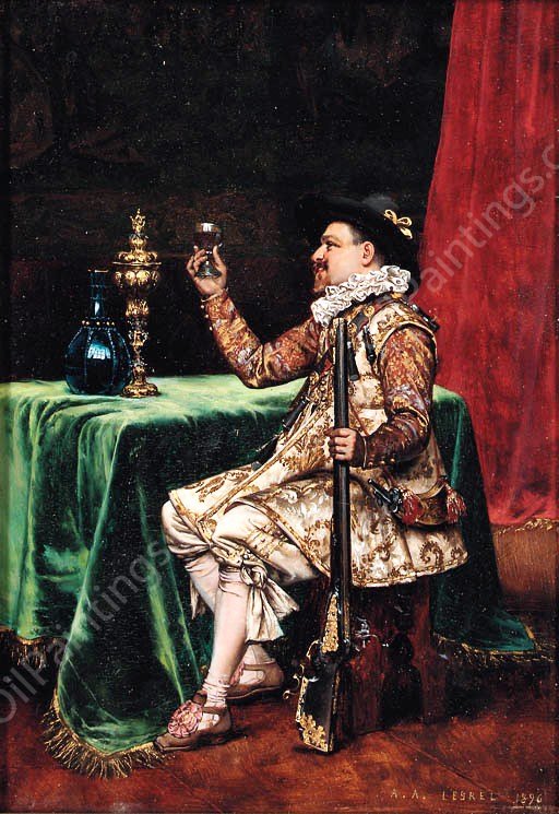 Refreshments by Adolphe Alexandre Lesrel - Hand-Painted Oil Painting Reproduction