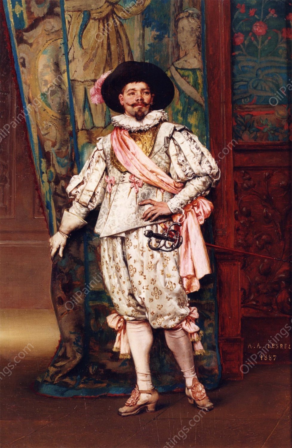 The Cavalier by Adolphe Alexandre Lesrel - Hand-Painted Oil Painting Reproduction