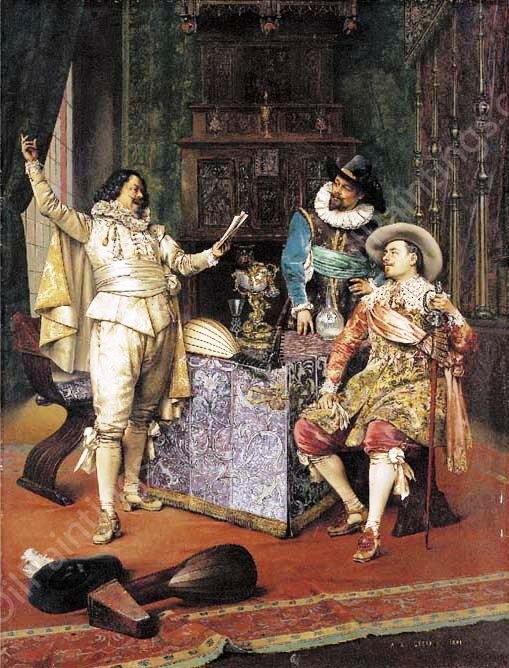 The Rehearsal 2 by Adolphe Alexandre Lesrel - Hand-Painted Oil Painting Reproduction