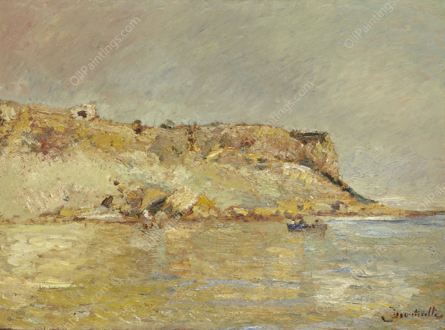 Coastal Mountains  by Adolphe Monticelli - Hand-Painted Oil Painting Reproduction