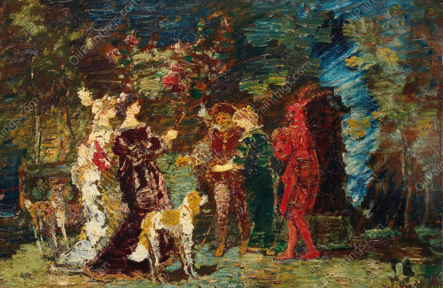 Personnages de Faust  by Adolphe Monticelli - Hand-Painted Oil Painting Reproduction