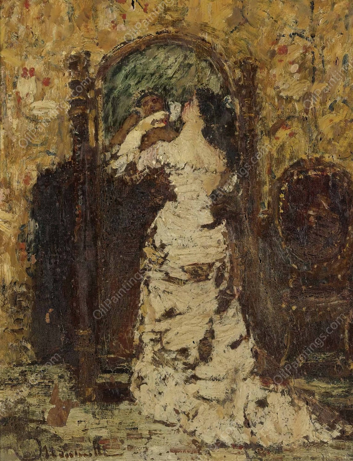 Preparing For The Soiree by Adolphe Monticelli - Hand-Painted Oil Painting Reproduction