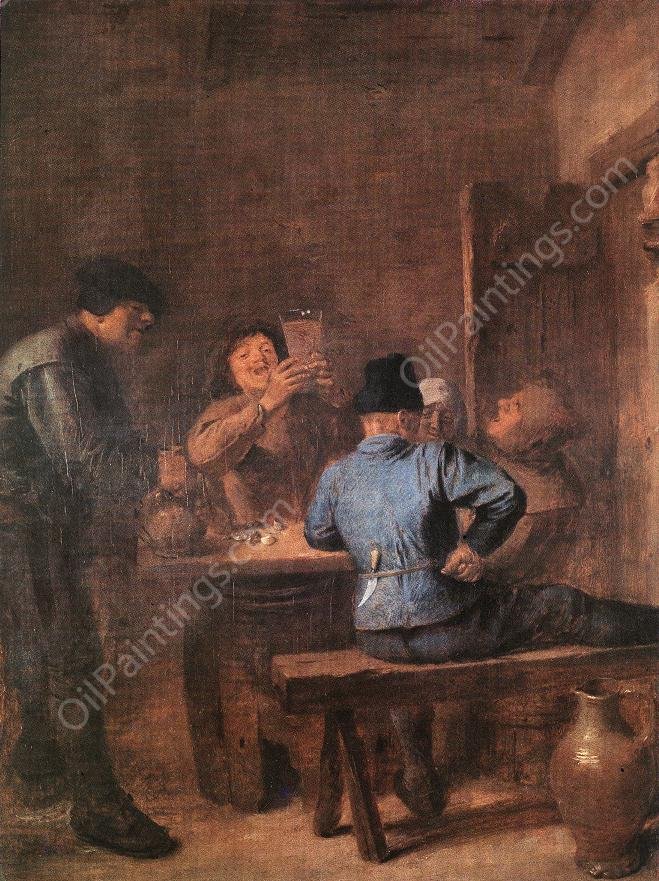 In the Tavern by Adriaen Brouwer - Hand-Painted Oil Painting Reproduction
