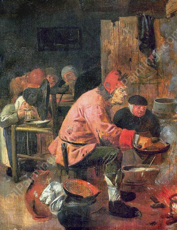 The Pancake Baker by Adriaen Brouwer - Hand-Painted Oil Painting Reproduction