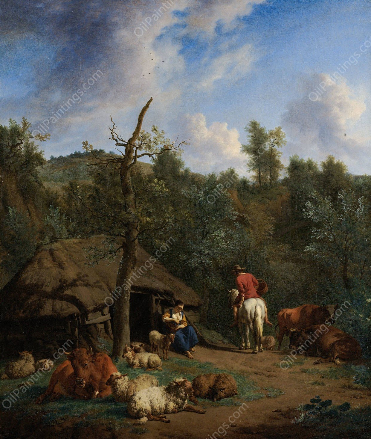 The Hut  by Adriaen Van De Velde - Hand-Painted Oil Painting Reproduction