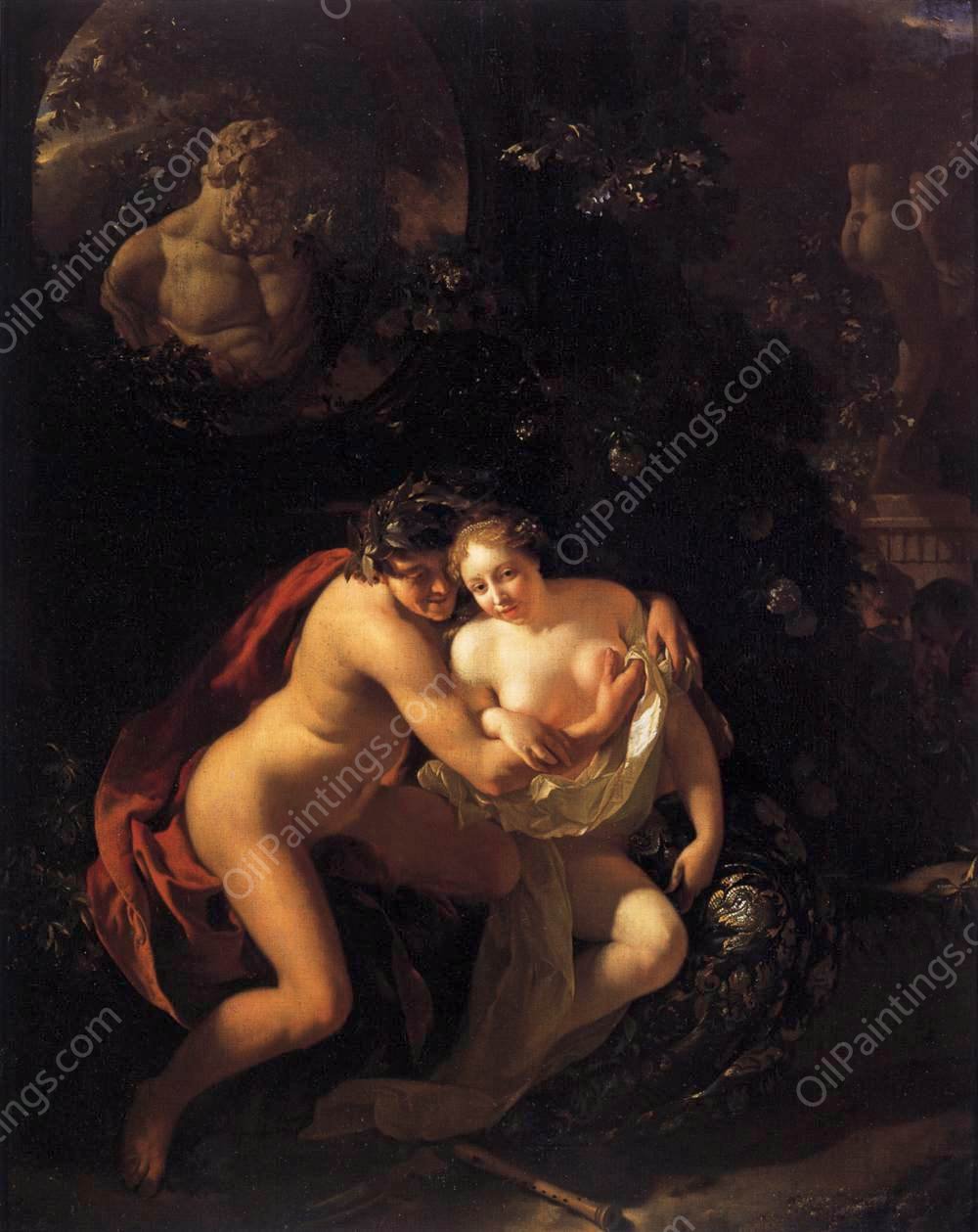 Amorous Couple Spied upon by Children by Adriaen Van Der Werff - Hand-Painted Oil Painting Reproduction