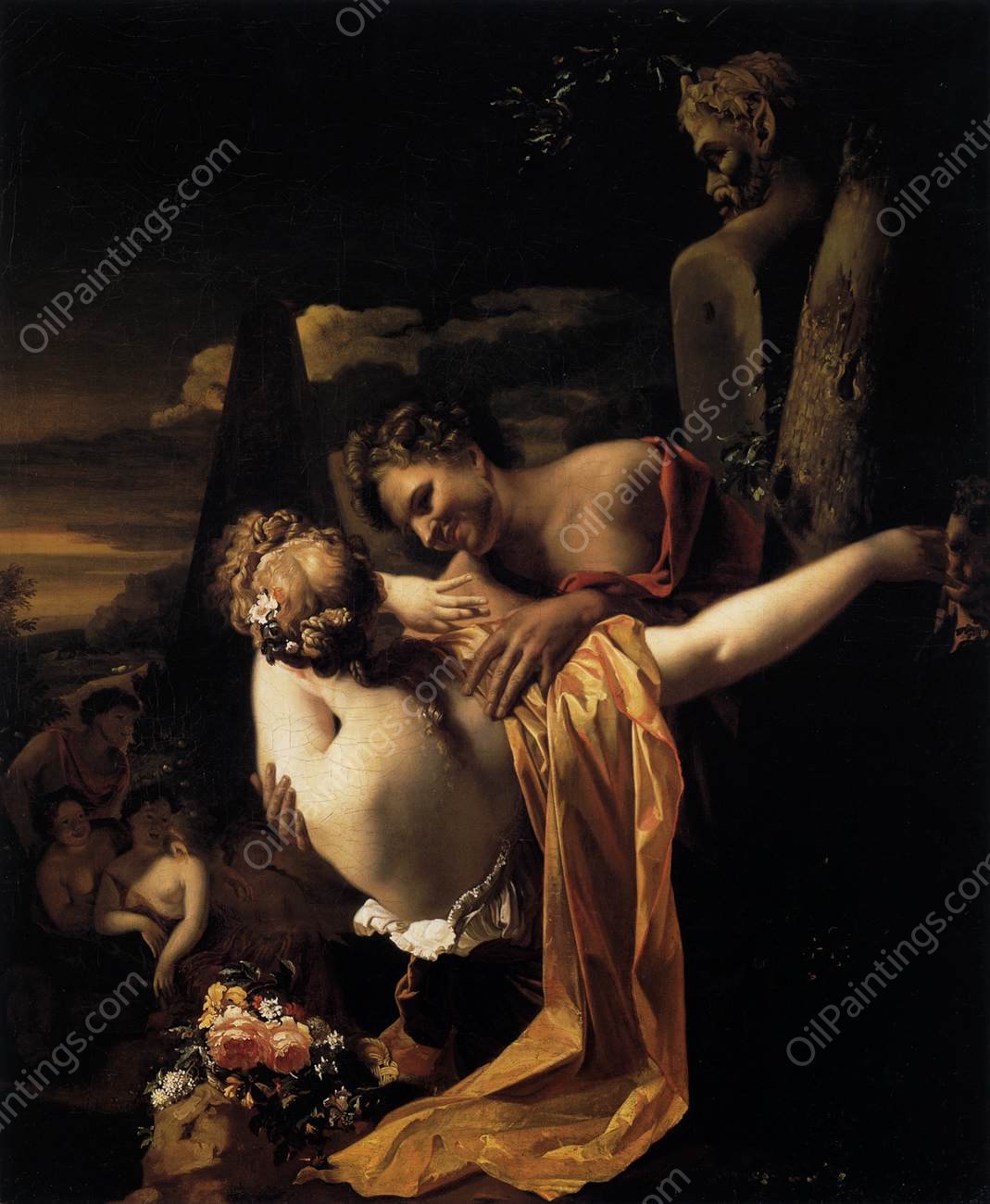 Amorous Shepherds by Adriaen Van Der Werff - Hand-Painted Oil Painting Reproduction