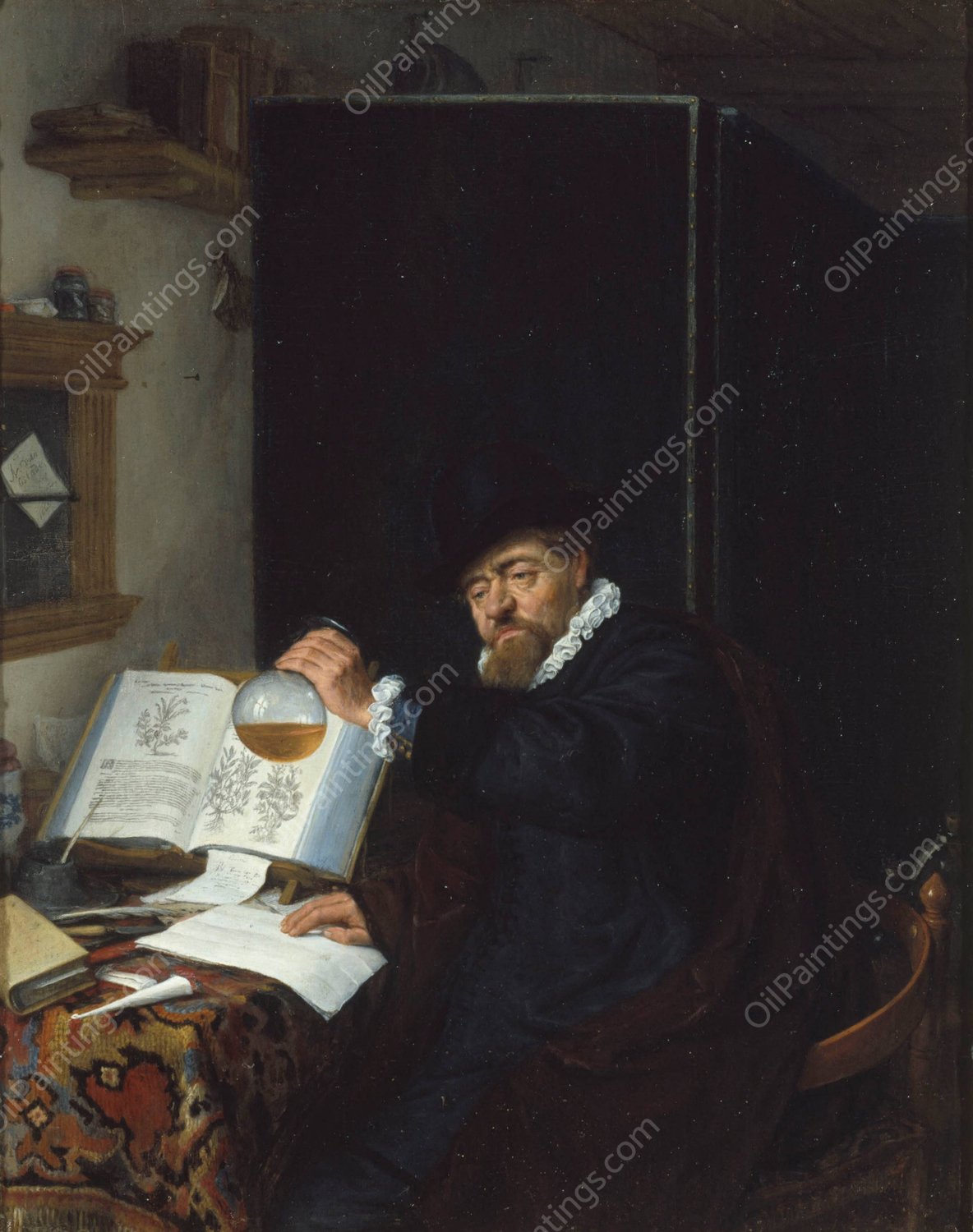 L'Analyse  by Adriaen Van Ostade - Hand-Painted Oil Painting Reproduction