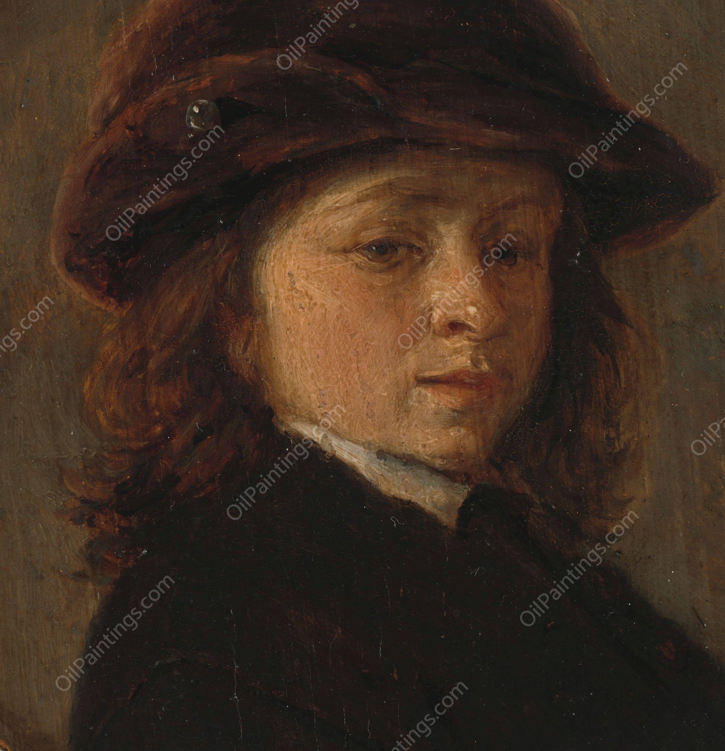 Portrait of a Boy  by Adriaen Van Ostade - Hand-Painted Oil Painting Reproduction